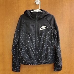 Nike Black Jacket with White Swoosh Accents